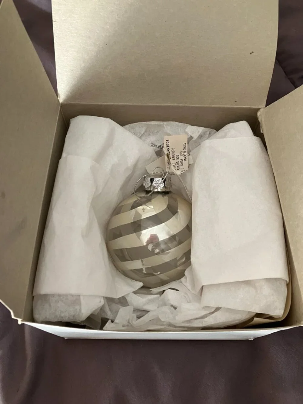 Vintage Clear Glass Christmas Ornament from Carson Pirie Scott
